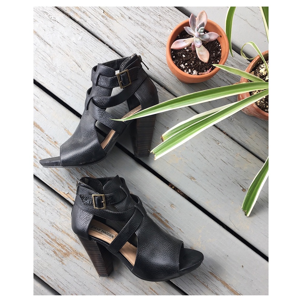 Black Leather Booties